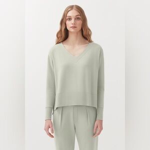 Cuyana / French Terry b neck Pleat-Back Sweatshirt medium M